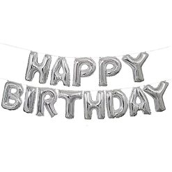 Westcoast Balloon 01101 Set Of Letters Happy Birthday Silver
