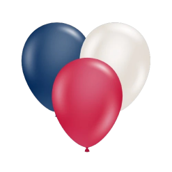 Westcoast Balloon 10043 Tuftex Crystal Red, White & Sapphire Blue 11 Round (100Ct)