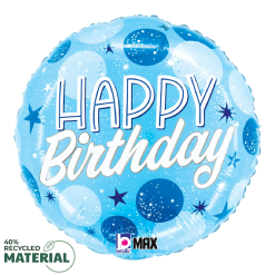 Westcoast Balloon 26458 Birthday Blue Sparkle Dots