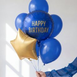 Alternative view of Westcoast Balloon FB353-074 Happy Birthday - Navy