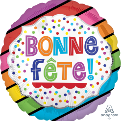 Westcoast Balloon 41128 Bonne Fete Bright Stripes