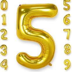 Westcoast Balloon 40 Lucky Foil Number 5 Gold
