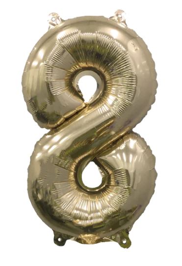 Westcoast Balloon 55445 Ellie'S Glazed Gold Number 8 32In