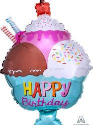 Westcoast Balloon 35617 Ice Cream Sundae HBD