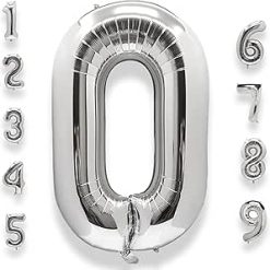Westcoast Balloon 40 Lucky Foil Number 0 Silver