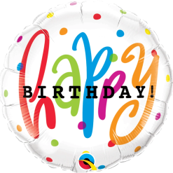 Westcoast Balloon 25283 Happy Birthday Dots