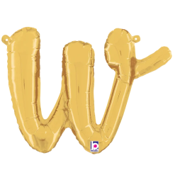 Westcoast Balloon 34723GP Script Letter W Gold