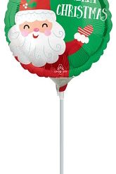Westcoast Balloon 43355 Smiley Satin Santa Christmas