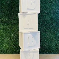 Westcoast Balloon Set Of Wooden Baby Blocks Rental - White