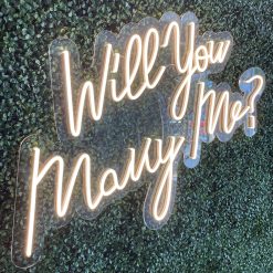 Alternative view of Westcoast Balloon Will You Marry Me? Script Neon Sign Rental