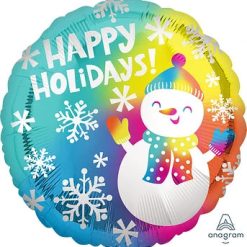 Westcoast Balloon 42065 Happy Holidays Satin Snowman