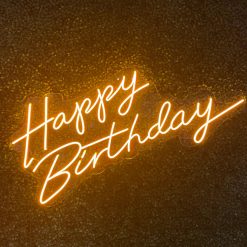 Westcoast Balloon Happy Birthday Neon Sign Rental - Gold