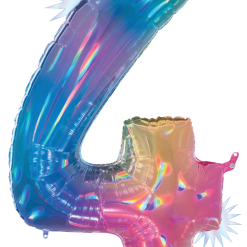 Westcoast Balloon 15844RWP Megaloons Number 4 Opal Rainbow