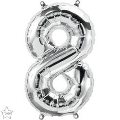 Westcoast Balloon 59097 Air Fill Number 8 Silver 16In