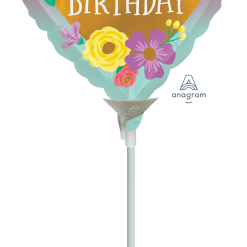 Westcoast Balloon 41323 Happy Birthday Painted Flowers