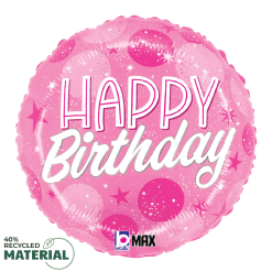 Westcoast Balloon 26457 Birthday Pink Sparkle Dots
