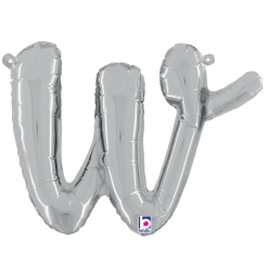 Westcoast Balloon 34723SP Script Letter W Silver