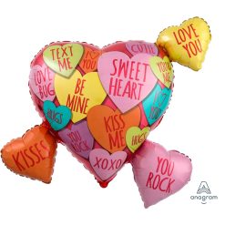 Westcoast Balloon 34156 Hearts With Messages Cluster