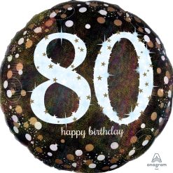 Westcoast Balloon 37877 Sparkling Birthday 80