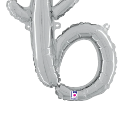 Westcoast Balloon 34702SP Script Letter B Silver