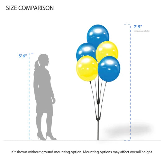 Westcoast Balloon BalloonBobber 5-Balloon Cluster Pole Kit With Weighted Base - Image 3