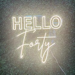 Westcoast Balloon Hello Forty Neon Sign Rental