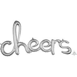 Westcoast Balloon 36880 Script Phrase Cheers Silver
