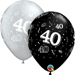 Westcoast Balloon 20478 40-A-Round Onyx Black & Silver 11 Round