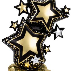 Westcoast Balloon 42463 Star Cluster Black & Gold