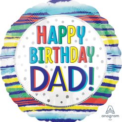 Westcoast Balloon 41278 Happy Birthday Dad Painted Stripes