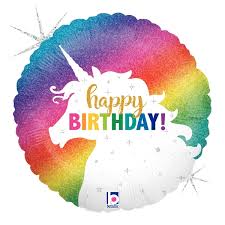 Westcoast Balloon 32882 Glitter Unicorn Birthday