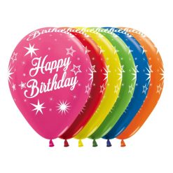 Westcoast Balloon 133379 Happy Birthday Sparkles Metallic Assortment 11 Round (50Ct)