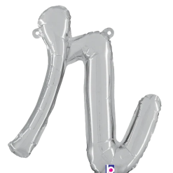 Westcoast Balloon 34718SP Script Letter R Silver