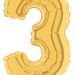 Westcoast Balloon 14843G Air Fill Number 3 Gold 7In