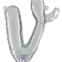 Westcoast Balloon 34722SP Script Letter V Silver
