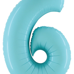 Westcoast Balloon 15846LP Megaloons Number 6 Pastel Blue