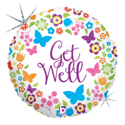 Westcoast Balloon 36154 Butterflies & Flowers Get Well