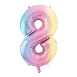 Westcoast Balloon FB1M-8 Number 8 Pastel Rainbow