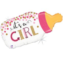Westcoast Balloon 25135 Confetti Baby Bottle Girl