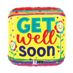 Westcoast Balloon 26374 Get Well Flowers And Stripes