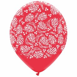 Westcoast Balloon BCT Christmas Pine Cone Print 13 Round (50Ct)