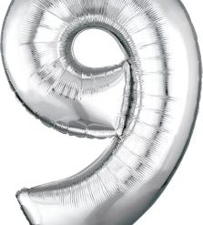 Westcoast Balloon 27989 SuperShape Number 9 Silver