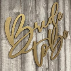 Alternative view of Westcoast Balloon Bride To Be Wood Sign Rental - Sparkly Gold