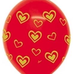 Westcoast Balloon 54213 Gold Hearts Fashion Red 12 LINK-O-LOON (50Ct)