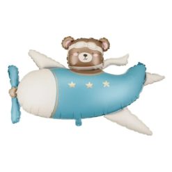 Westcoast Balloon FB383 Bear In Airplane - Light Blue