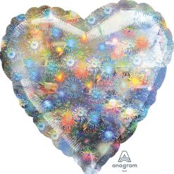 Westcoast Balloon 16274 Holographic Fireworks Heart
