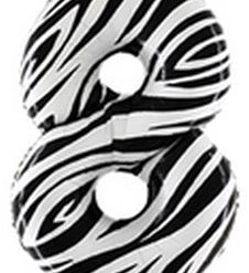 Westcoast Balloon 35848 Zebra Megaloon Number 8