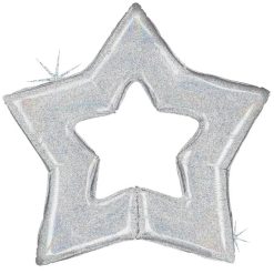Westcoast Balloon 35987 Linking Star Glitter Silver