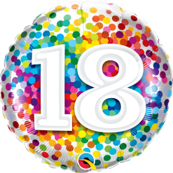 Westcoast Balloon 49502 18 Rainbow Confetti