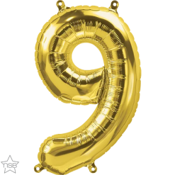 Westcoast Balloon 59059 Air Fill Number 9 Gold 16In